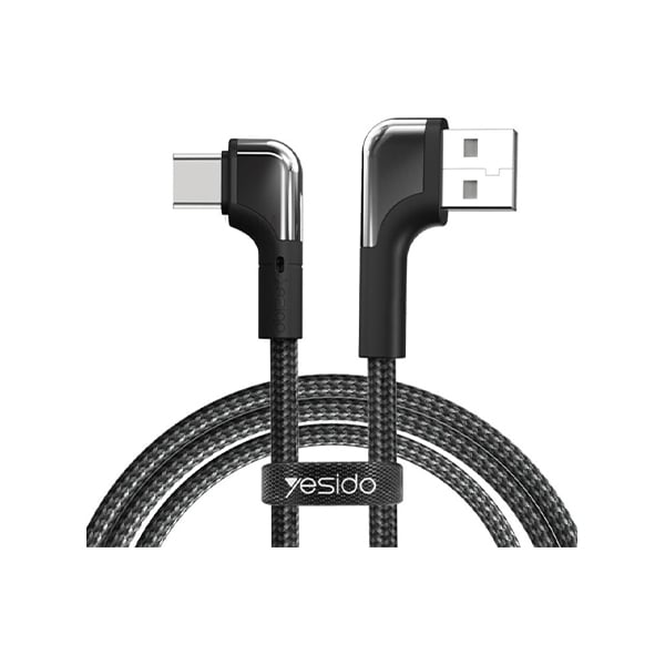 Yesido CA80 1.2m 2.4A USB to Type-C Elbow Type Double 90 Degree Data Cable