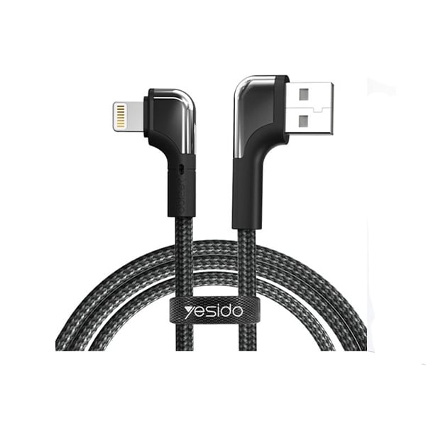 Yesido CA80 1.2m 2.4A USB to Lightning Elbow Type Double 90 Degree Data Cable