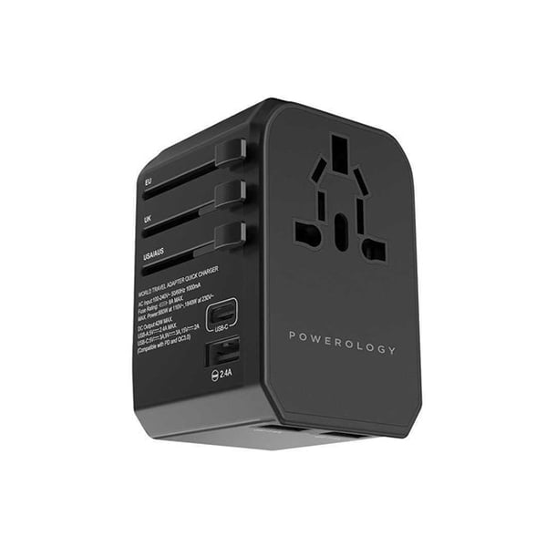 Powerology 45W PD Universal Multi-Port Travel Adapter