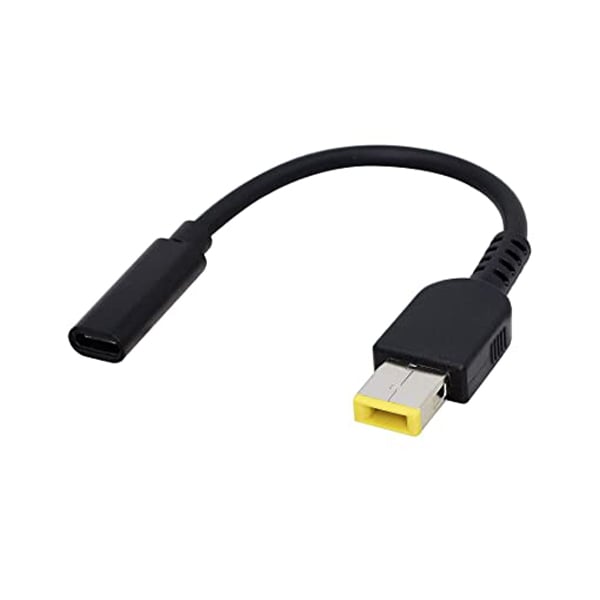 Type-C PD Female Input to Lenovo Slim Tip Power Charging Cable Adapter
