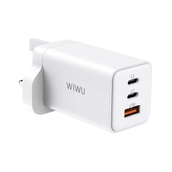 WiWU 65W GaN Fast Charger Dual PD + QC3.0 Wall Charger