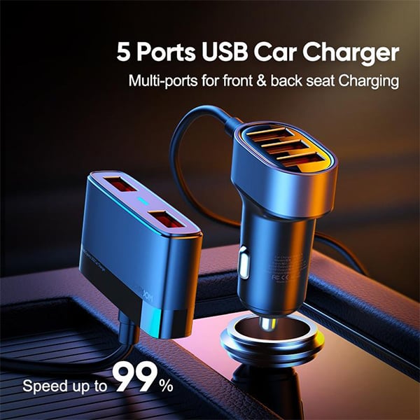 Joyroom JR-CL03 6.2A Multi 5 Ports USB Smart Car Charger