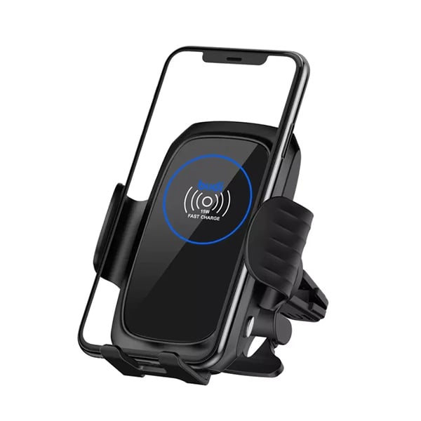 Budi 15W Phone Holder Wireless Car Charger