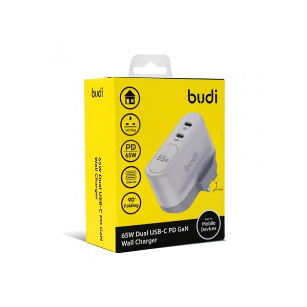Budi 65W Dual Type-C Wall Charger