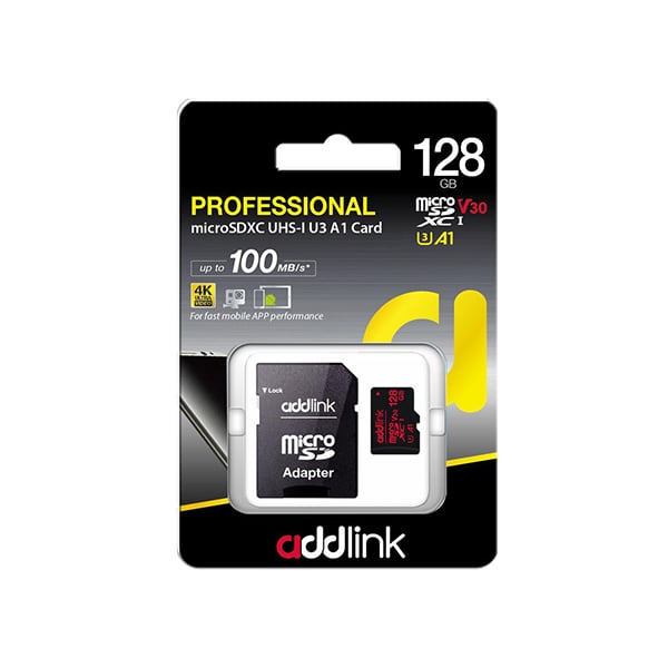 Addlink 128GB UHS-1 MicroSDXC V30 U3 A1 Memory Card