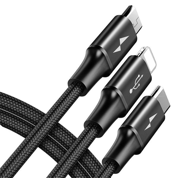 Baseus Rapid Series 3-in-1 20W Type-C to Micro + Lightning + Type-C High Speed Charging Cable