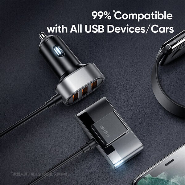 Joyroom JR-CL03 6.2A Multi 5 Ports USB Smart Car Charger