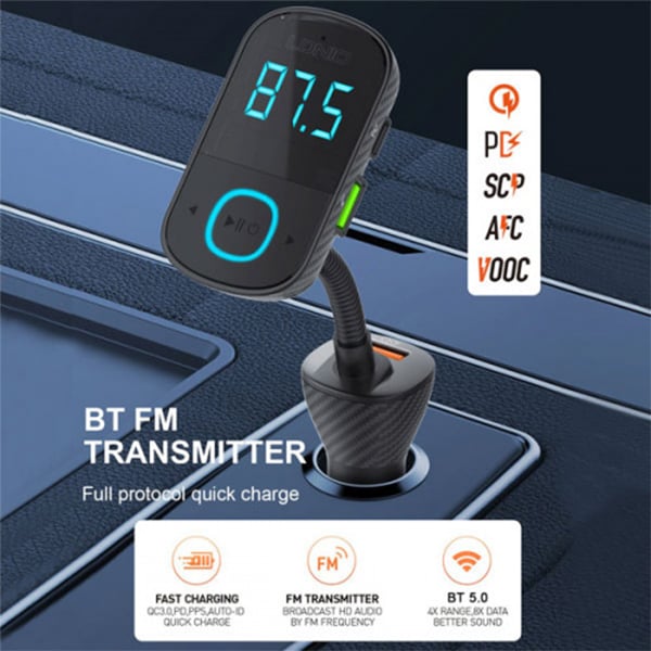 LDNIO C705Q BT5.0 FM Transm Triple USB Fast Charging Car Charger