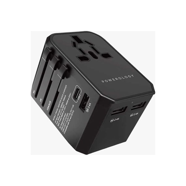 Powerology 45W PD Universal Multi-Port Travel Adapter