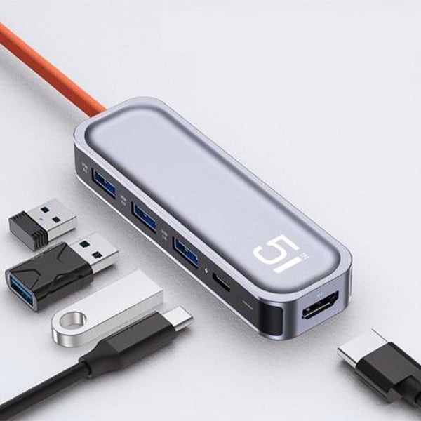 Rock TR04 5-In-1 Type-C To PD Multi-Function Docking Station