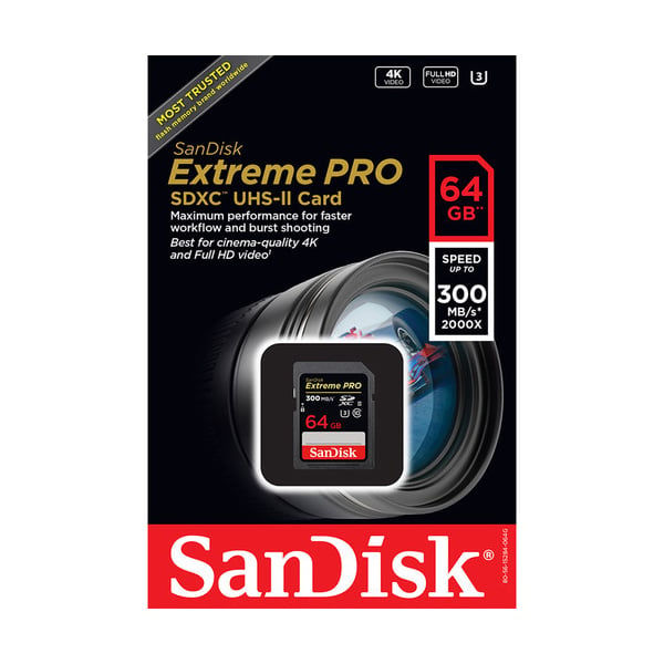 SanDisk Extreme Pro SDHC 64GB UHS-II Memory Card