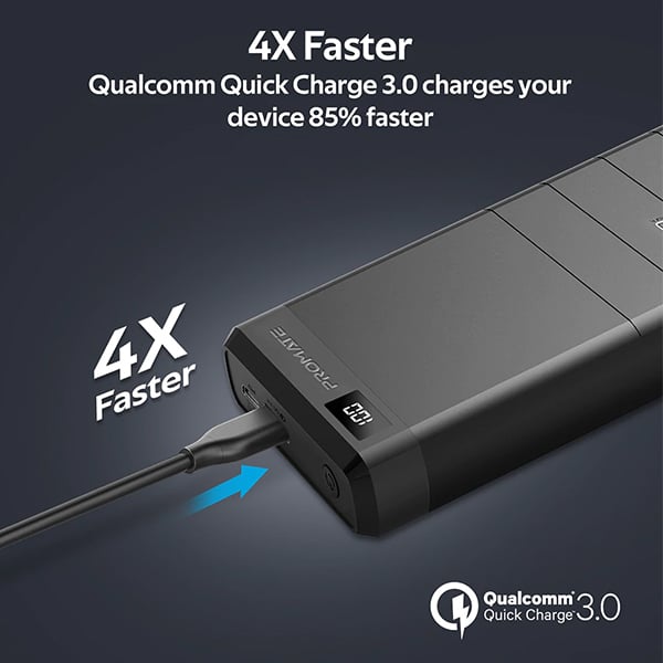 Promate Capital-30 78W 30000mAh High Capacity Power Bank