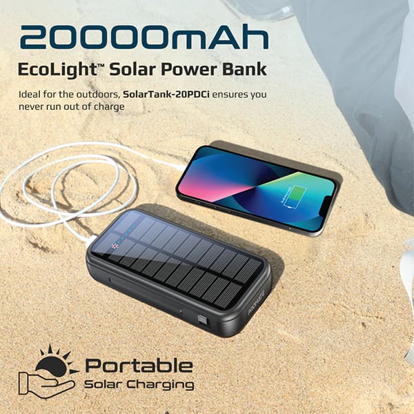 Promate SolarTank-20PDCi 20000mAh Power Bank