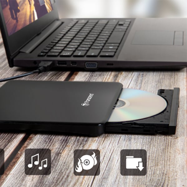 Transcend TS8XDVDS-K Portable CD/DVD Writer