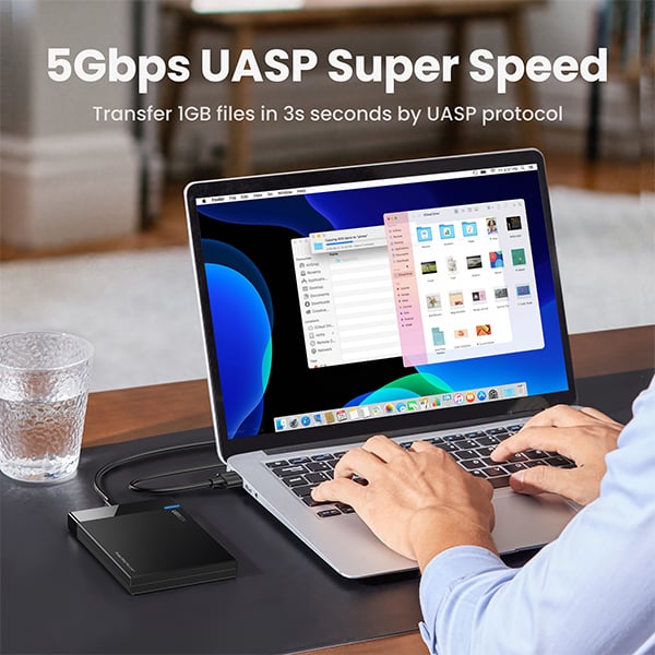 UGREEN 30847 2.5_USB 3.0 to Sata III External Hard Drive Enclosure with 3.0 USB Cable