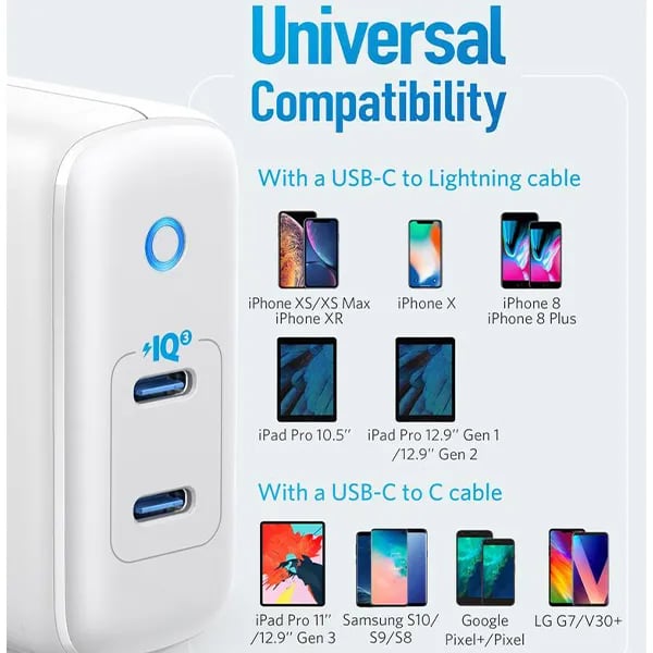 Anker PowerPort III Duo 40W 2-Port USB-C CN 2 Pin Wall Charger