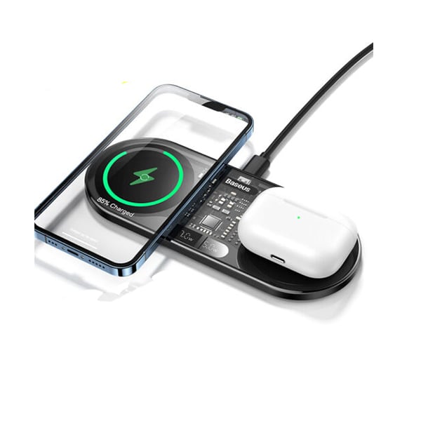 Baseus 20W Digital LED Display 2 in 1 Wireless Charger
