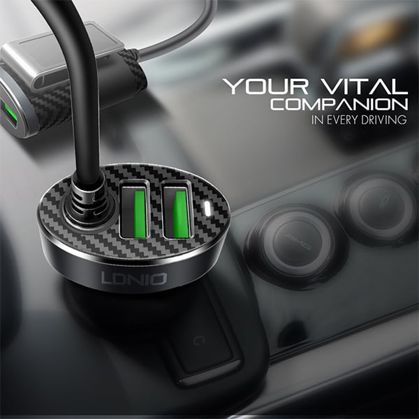 LDNIO 2+2 USB Front &amp; Back Seat Car Charger