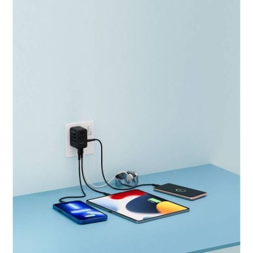 Powerology 65W PD Universal Multi-Port Travel Adapter