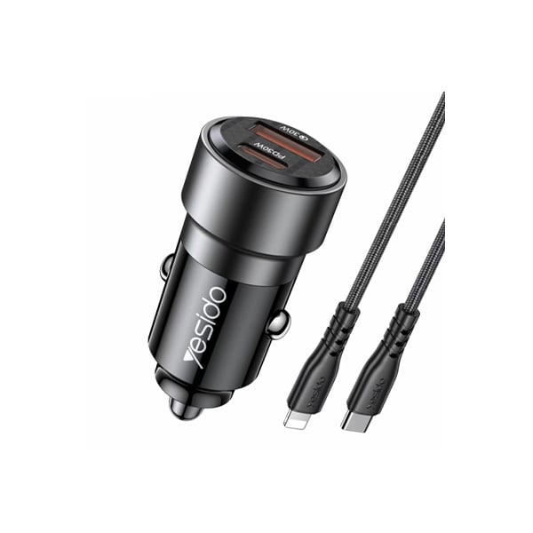Yesido Y54 USB + Type-C 60W Dual Ports Fast Car Charger