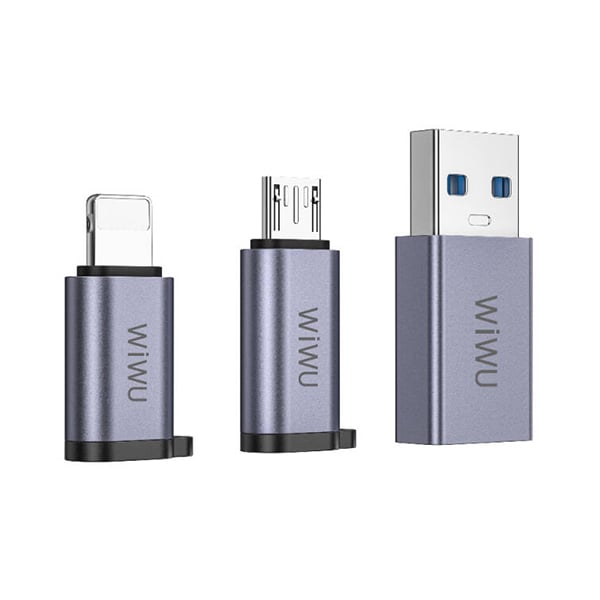 WiWU Wi-C031 Concise Series 3in1 Type-C to USB-A/ Micro/ Lightning OTG Adapter Package