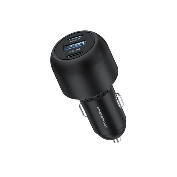 Powerology Ultra Quick 130W Dual USB-C with USB-A Car Charger