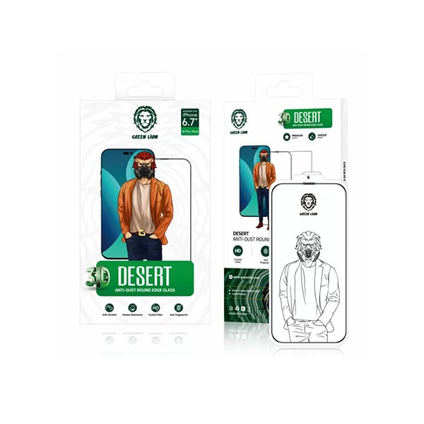 Green Lion 3D Premium Anti-dust Round Edge Glass For iPhone 14 Pro Max