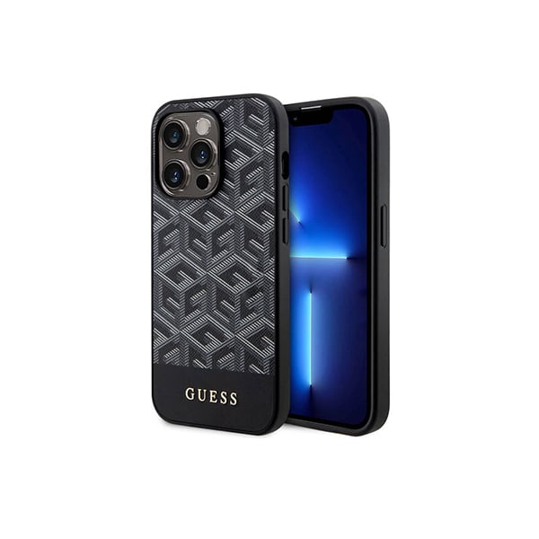 Guess PU G Cube MagSafe Leather Hard Case for iPhone 15 Pro