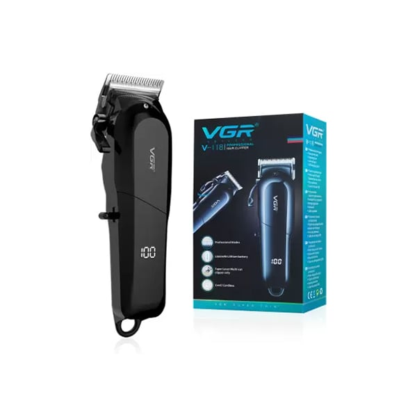 VGR V-118 Professional Hair Clipper with LED Display Trimmer