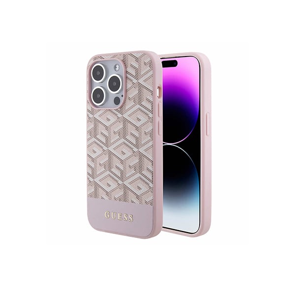 Guess PU G Cube MagSafe Leather Hard Case for iPhone 15 Pro