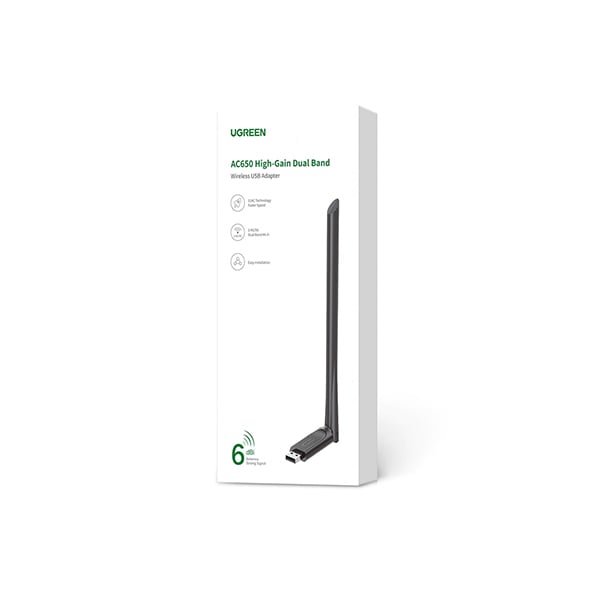 UGREEN 90339 AC650 High-Gain Dual Band USB Adapter