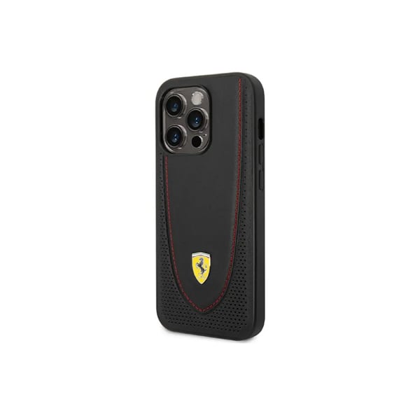 Ferrari Genuine Leather Hard Case for iPhone 14 Pro Max