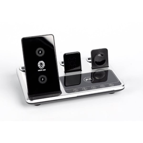 Green Lion GN4IN1WCSBK 4 In 1 Wireless Charging Station