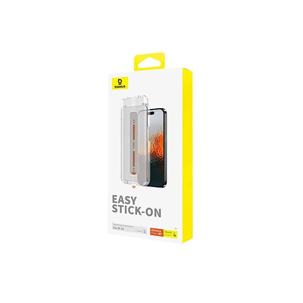 Baseus Sapphire Series Privacy Tempered Glass Screen Protector with Built-in Dust Filter for iPhone 15