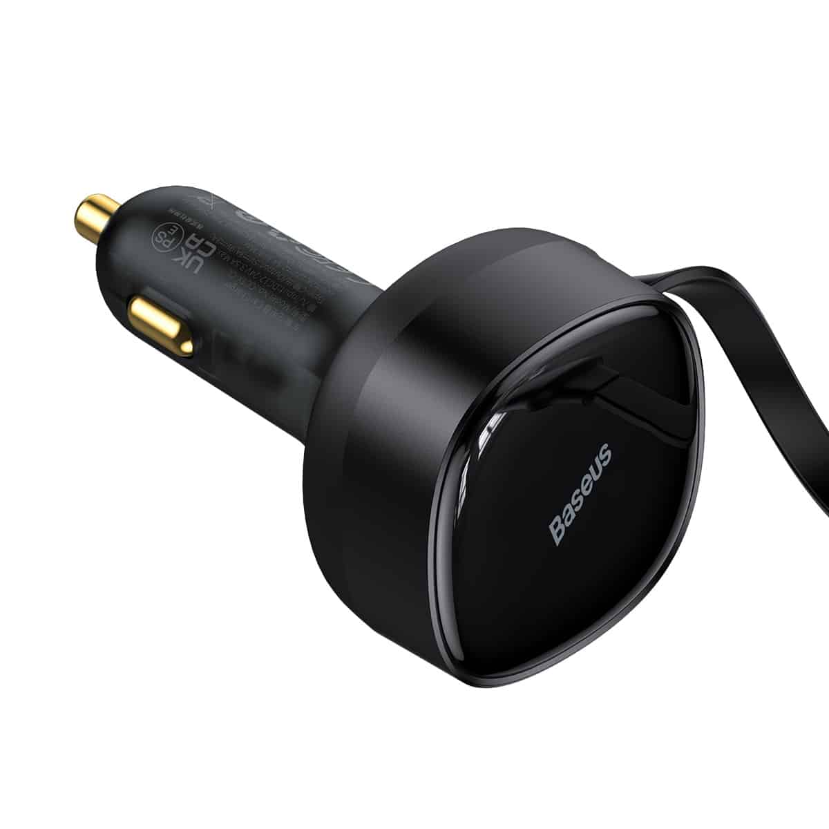 Baseus Enjoyment Retractable 30W 2-in-1 Car Charger with Type-C and Lighting Cable
