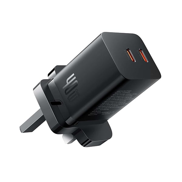 Baseus GaN5 Pro 40W C+C Dual Output UK 3 Pin Fast Charger