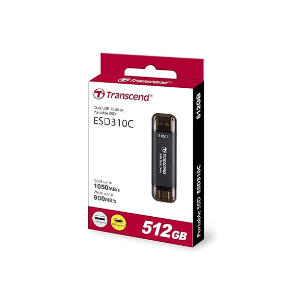 Transcend ESD310C 512GB USB-C + USB-A Portable SSD