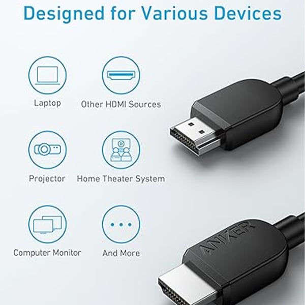 Anker A8742H11 Superior Definition 8K@60Hz 6FT HDMI 2.1 Cable