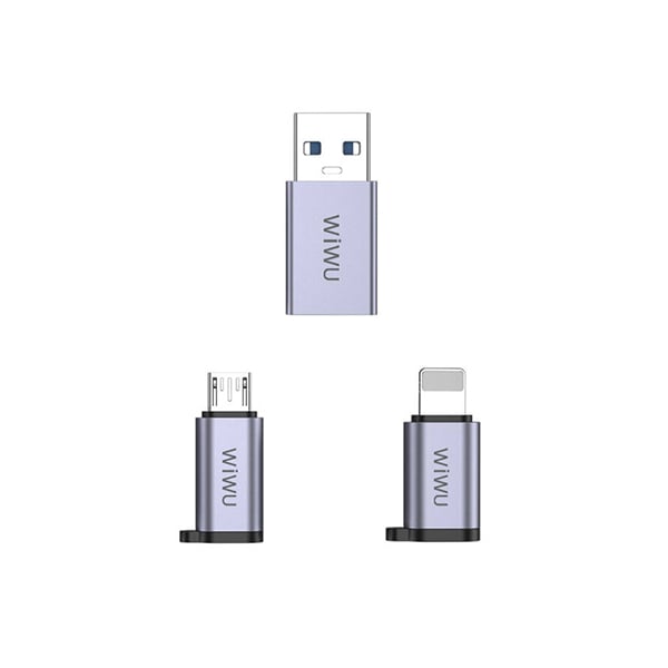 WiWU Wi-C031 Concise Series 3in1 Type-C to USB-A/ Micro/ Lightning OTG Adapter Package