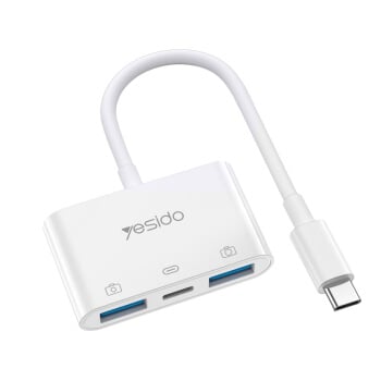 Yesido GS17 Type-C To USB 3.0 & PD Quick Charger + OTG Adapter