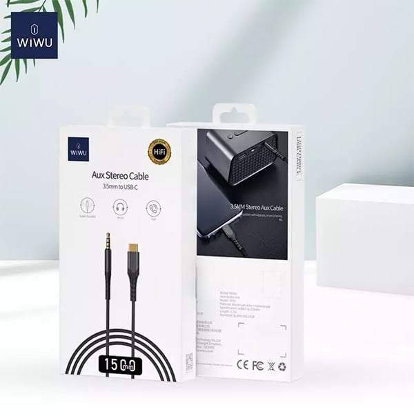 WiWU YP-03 3.5mm to USB-C AUX Stereo Adapter Cable