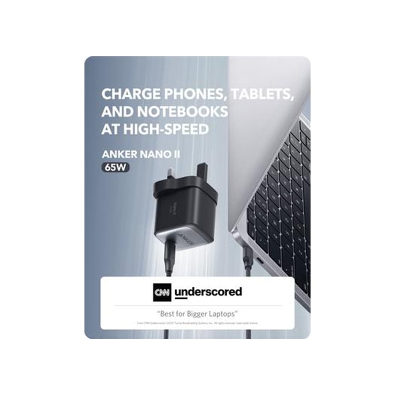 Anker Nano II 65W GaN II PPS 3 Pin Fast Charger Adapter