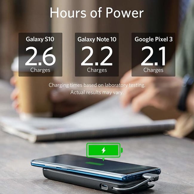 Anker PowerCore+ 10000mAh Power Bank with Built-in USB-C Cable