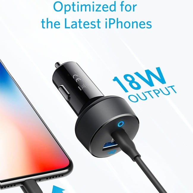 Anker PowerDrive PD+ 2 35W Dual Port 1 USB-C + 1 USB-A Fast Car Charger