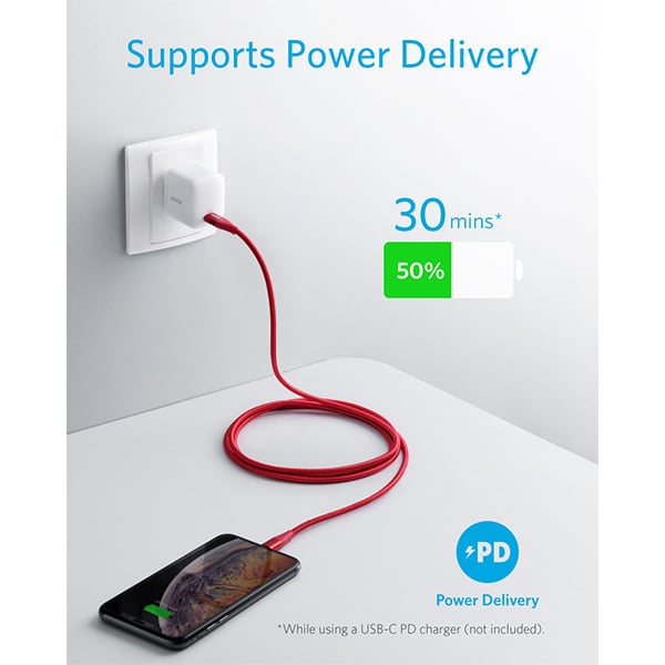 Anker PowerLine+ II 3ft USB-C to Lightning Cable
