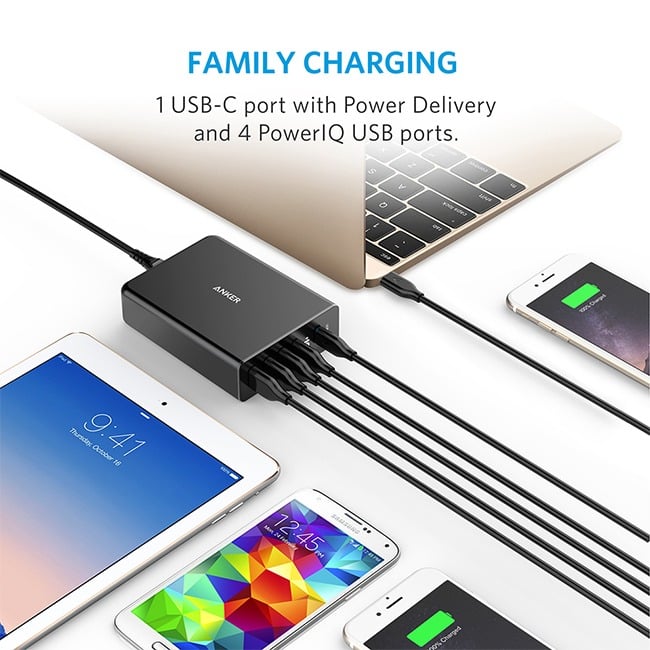 Anker PowerPort+ 5 Port Type-C Charging Hub