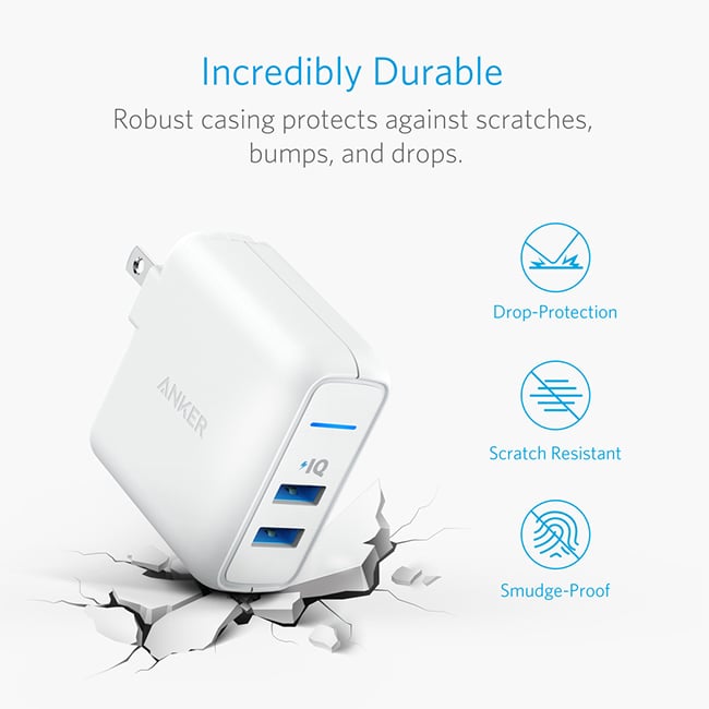Anker PowerPort Elite 2 24W Dual Port Wall Charger