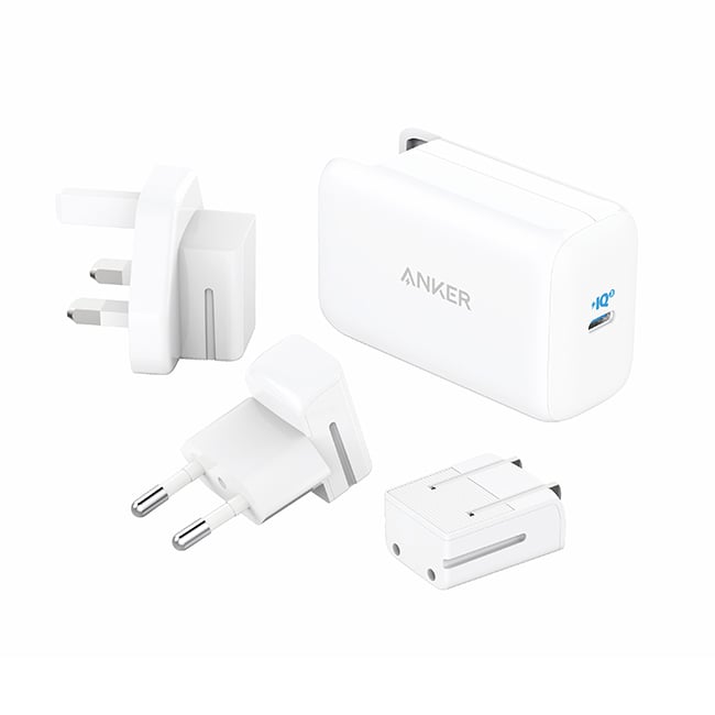 Anker PowerPort III 65W Pod USB-C Fast Charger with Worldwide Plug Set