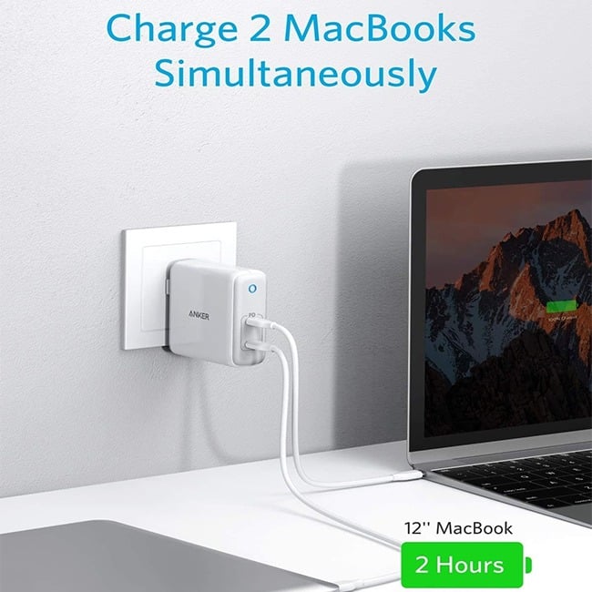 Anker PowerPort Atom PD2 60W 2-Port USB-C GaN Wall Charger