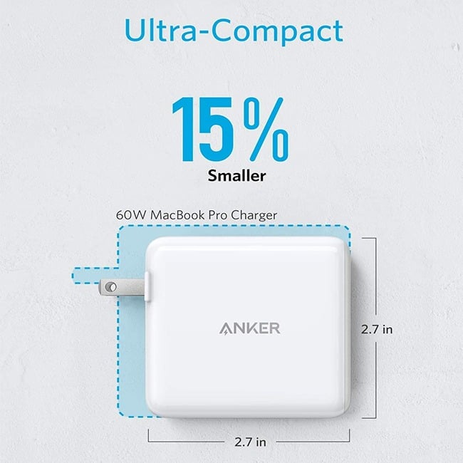 Anker PowerPort Atom PD2 60W 2-Port USB-C GaN Wall Charger